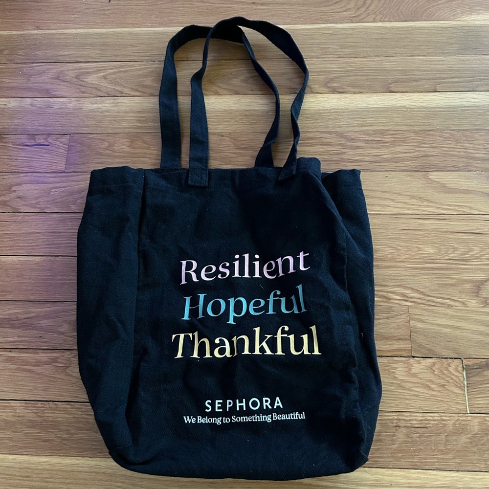Used black canvas bag